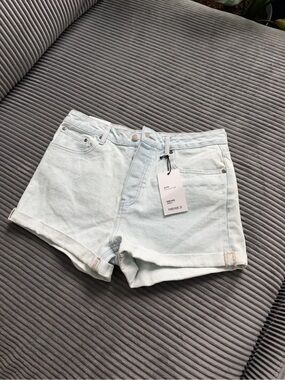 Forever 21 Pale Blue High-Rise Denim Shorts
